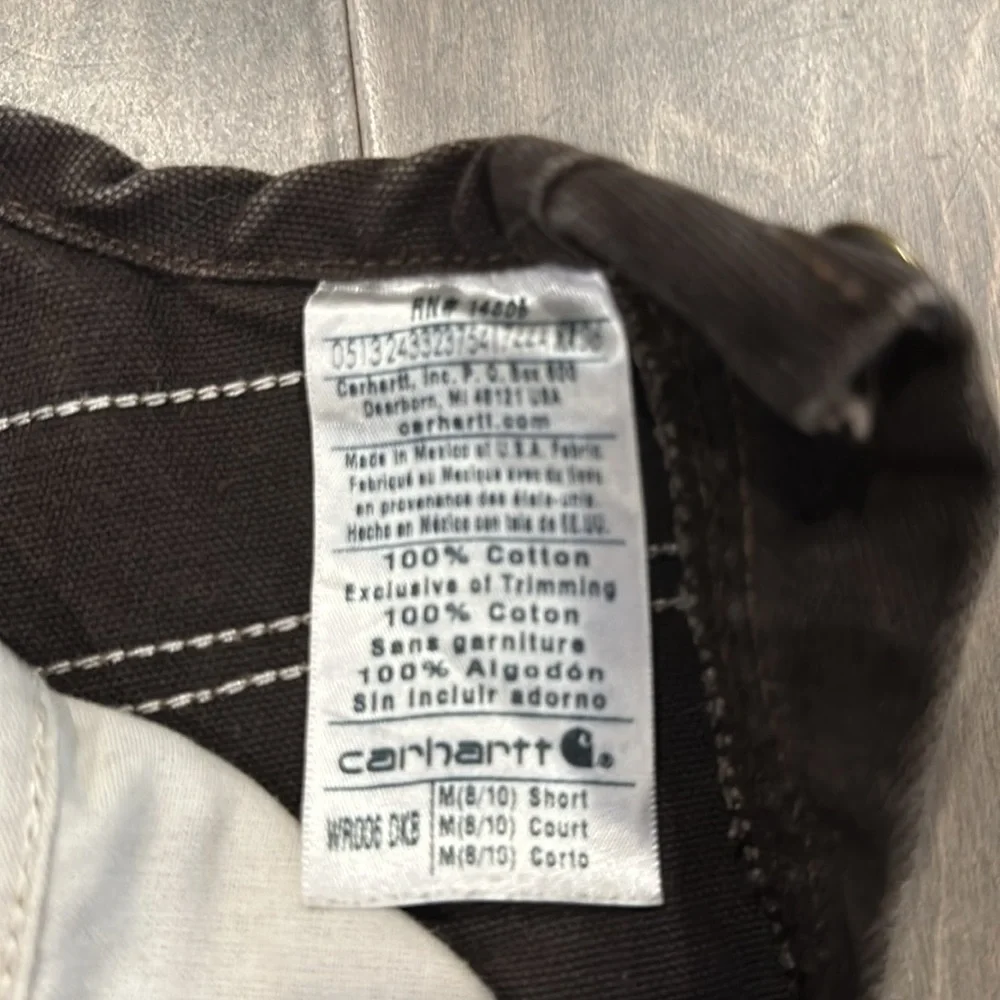 [SOLD] vintage carhartt WR0006 dark brown canvas double knee overalls worn - Picture 3 of 5